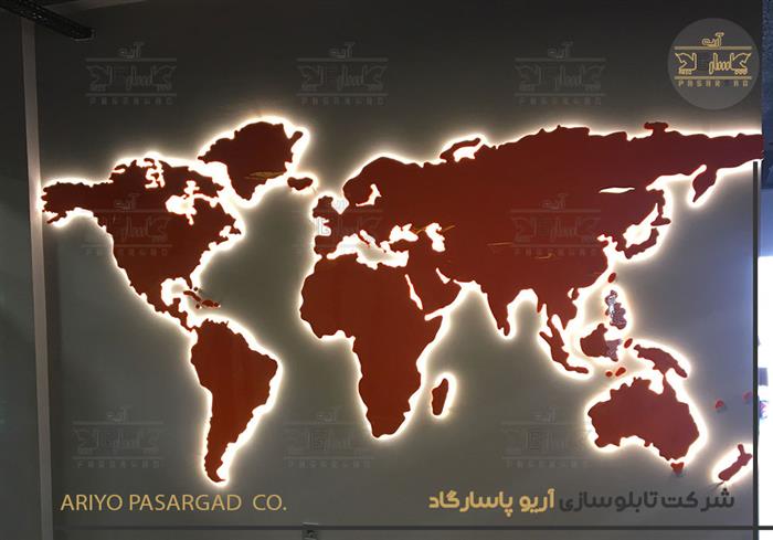 نقشه جهان تابلو نقشه جهان استیل تابلو نقشه جهان دکوراتیو
